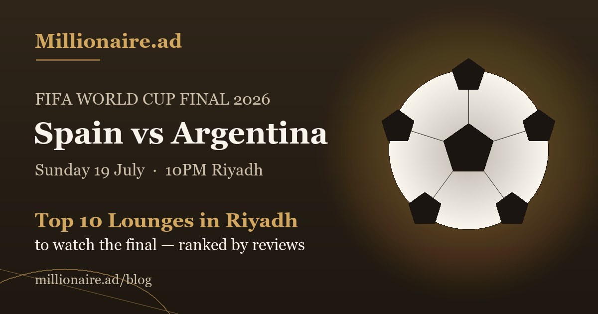 Top 10 Lounges in Riyadh to Watch the FIFA World Cup Final 2026 — Ranked by Reviews